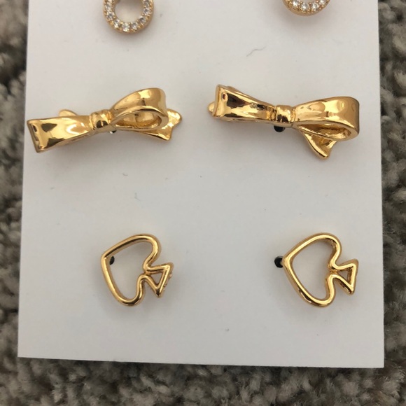 NWT Kate Spade gold stud earring 3-pack - Picture 4 of 4